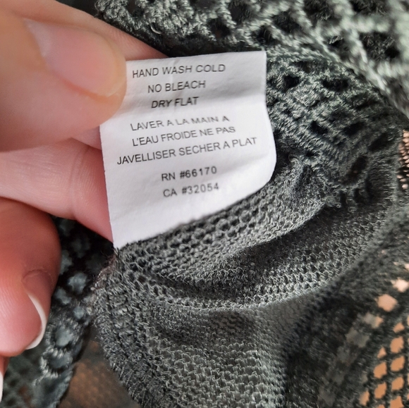 Blue Tassel Green Sheer Short Sleeve Top Size 1X - Picture 4 of 5